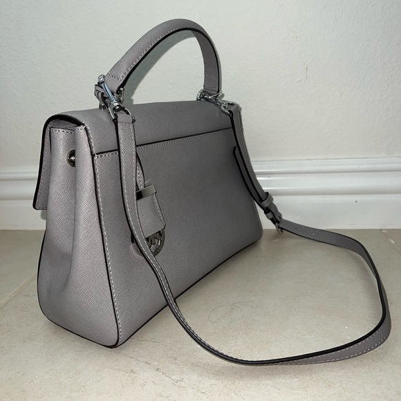 Michael Kors Grey Leather Medium Ava Top Handle Bag - Picture 2 of 4
